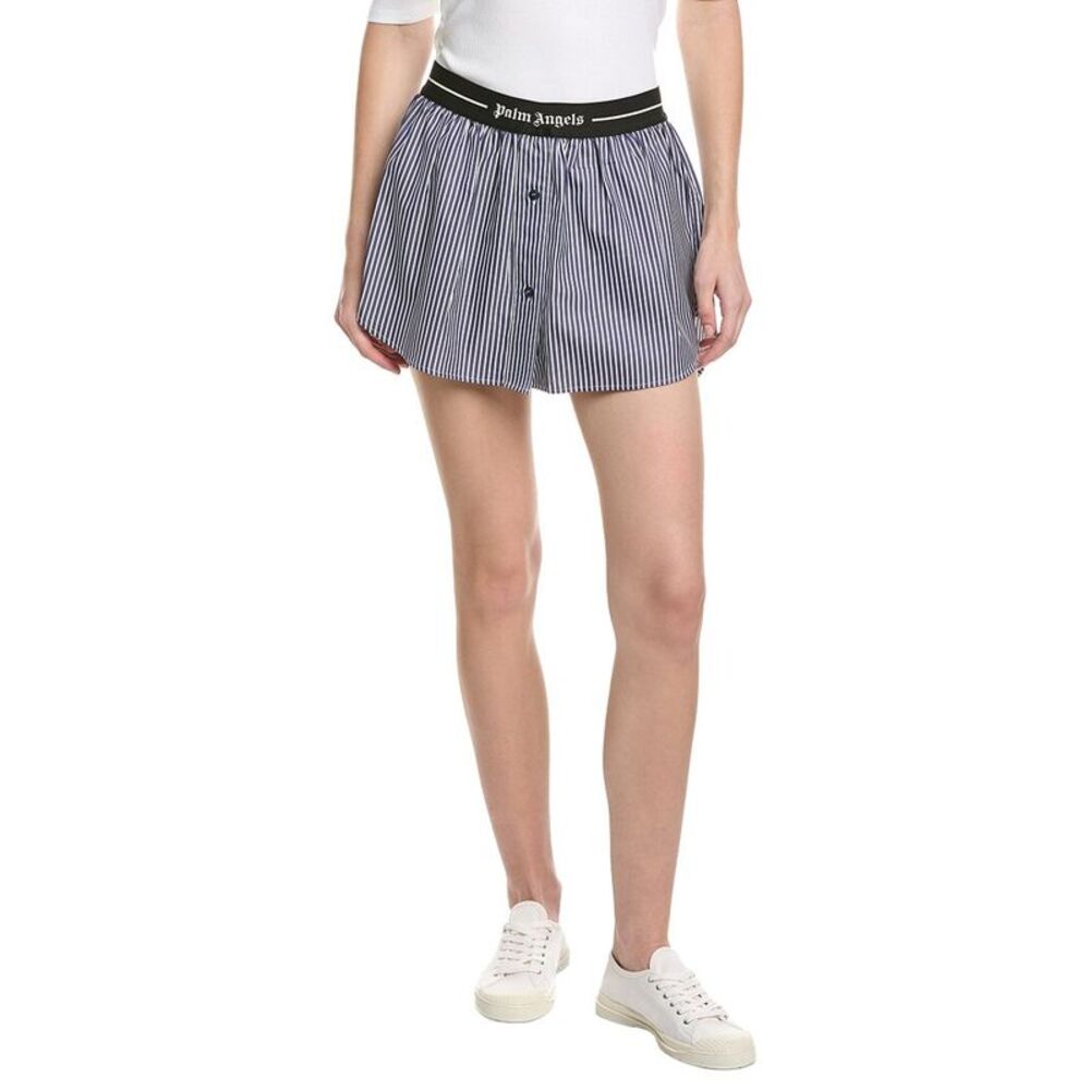 Palm Angels Womens Stripe Skirt, Navy